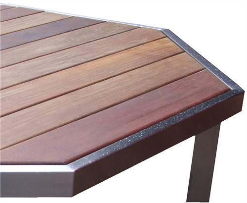Sekskantet havebord i rustfrit stål