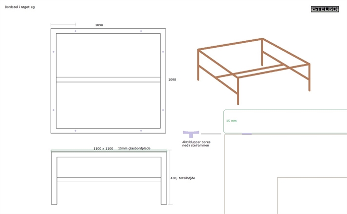 20201109 Specialfremstillet Sofabord i røget eg og glas