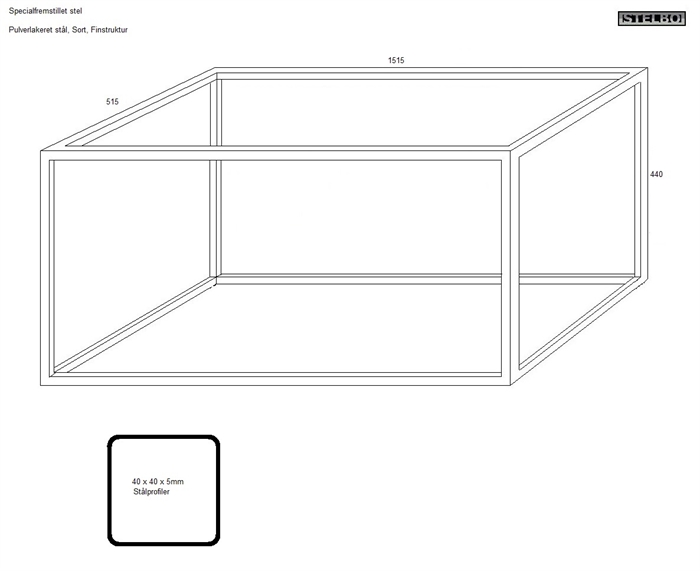 20181122 Specialfremstillet stel. Sortlakeret stål. 
