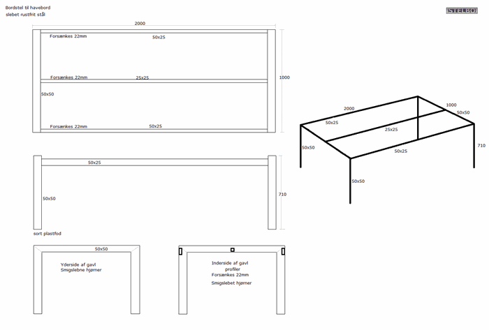 20160418 Specialfremstillet bordstel. Til afhentning