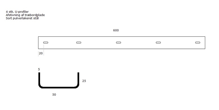 20210817 Specialfremstillet U-profiler i sortlak. stål