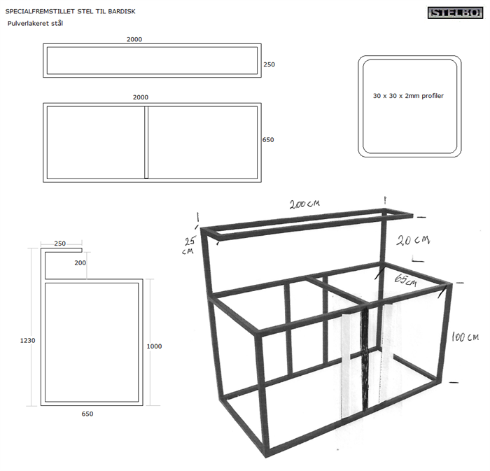 20200406 Bardisk stel, sortlakeret
