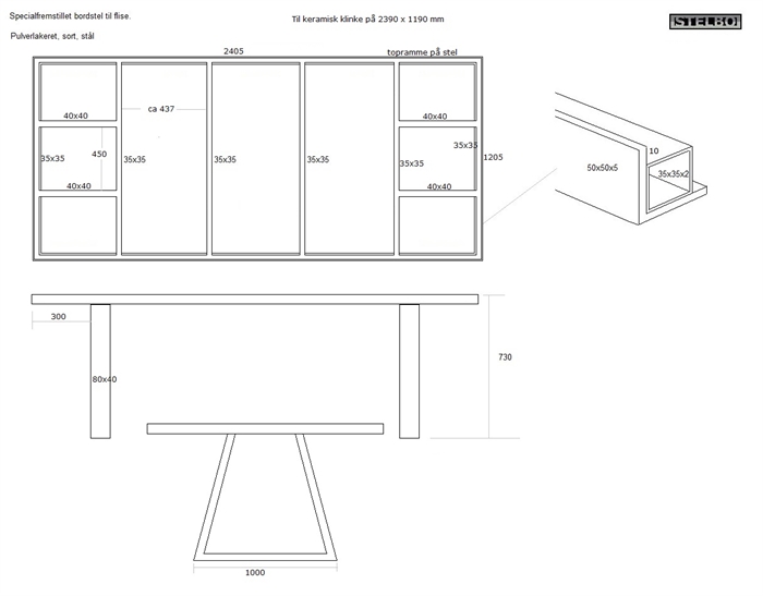 20210427 Specialfremstillet bordstel til klinke