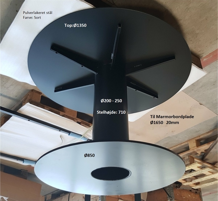 20200903 Specialfremstillet bordstel, Sortlakeret 