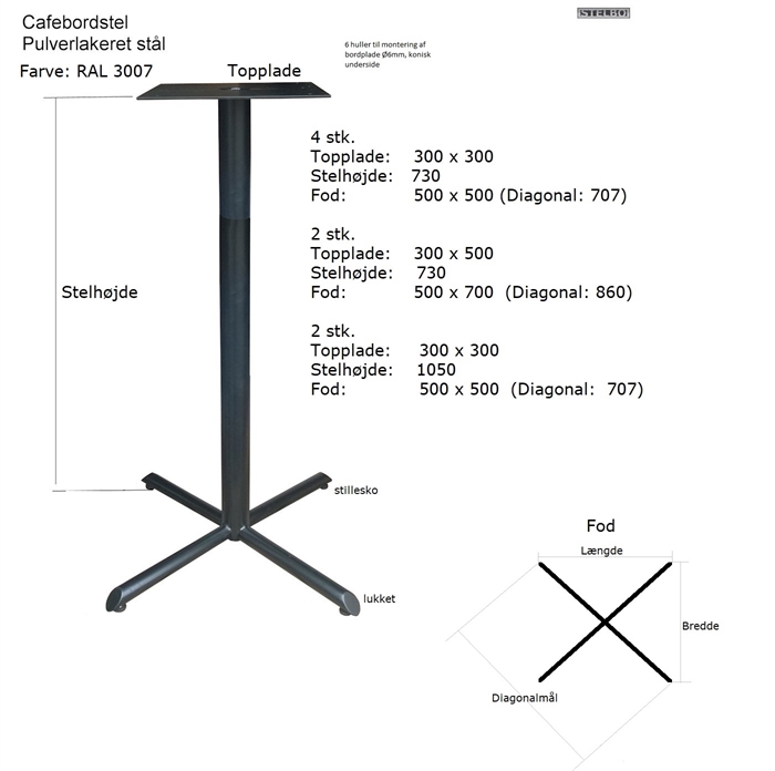 20211002 Specialfremstillet cafebordstel, 8 stk.