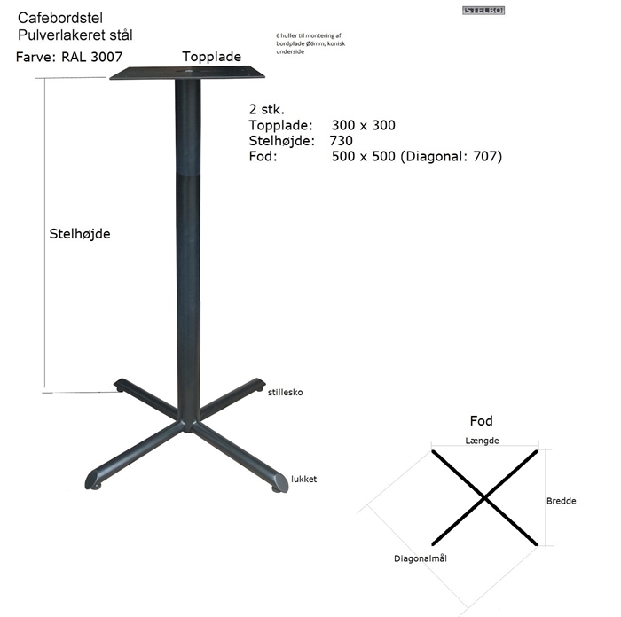 20220124 Specialfremstillet cafebordstel, 2 stk.