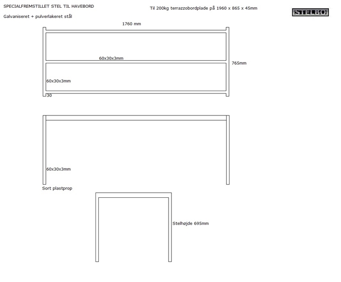 20200406 Specialfremstillet havebordsstel 