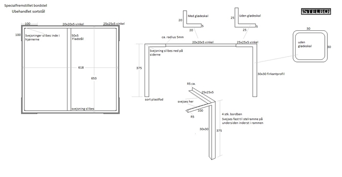 20180730 Specialfremstillet sofabordstel. Ubeh. stål.