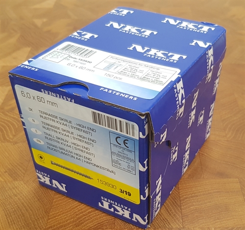 20190408 NKT-High End skruer 6.0x60mm: 9 kasser med 150stk. 100ml Endetræsforsegler 