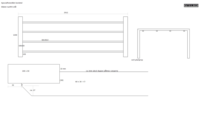 20200824 Specialfremstillet spisebord, 5 Vindueskarme