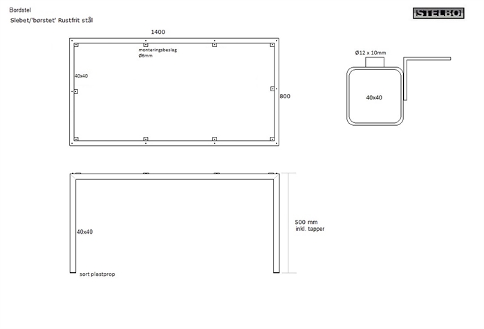 20200203 Specialfremstillet sofabordstel i rustfrit stål