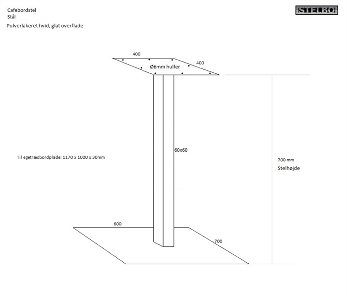 20180103 Specialfremstillet cafebordstel i pulverlakeret stål, hvid