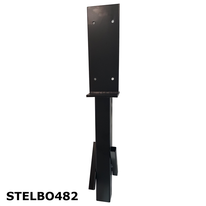 Stor specialfremstillet stolpesko. Pulverlakeret og metalliseret