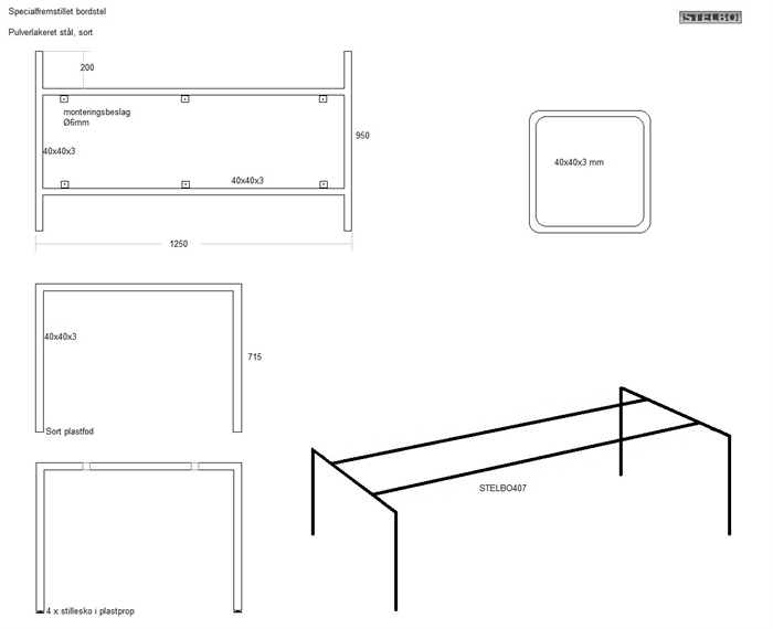 20190201 Specialfremstillet bordstel, STELBO407