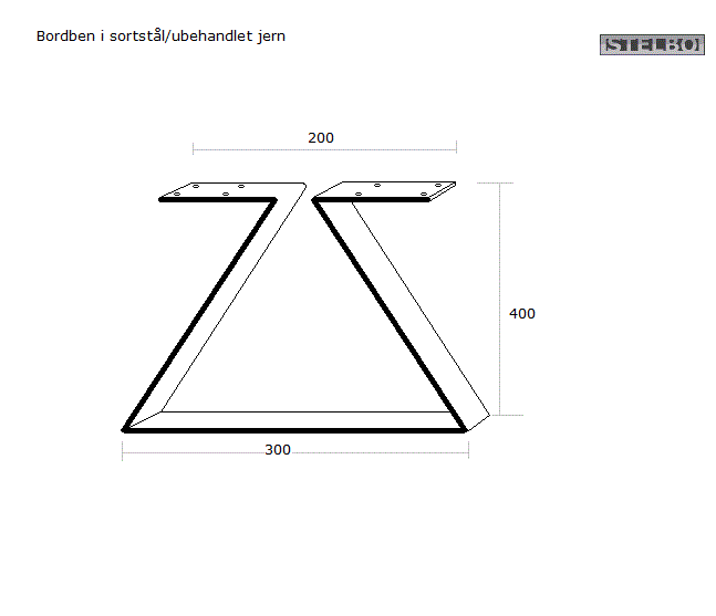20151203  To Specialfremstillet  bordben i ubehandlet sortstål
