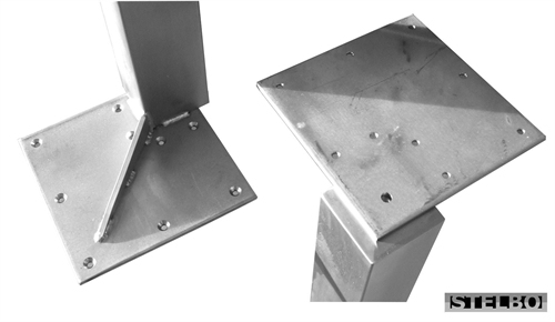 Topflangen på bordben i rustfrit stål