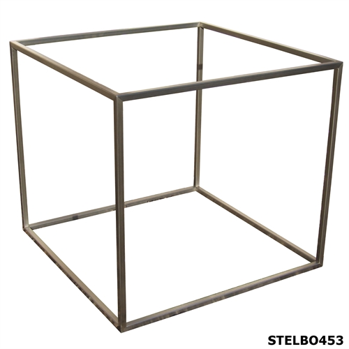 Kubeformet bordstel i slebet rustfrit stål 20x20mm rør