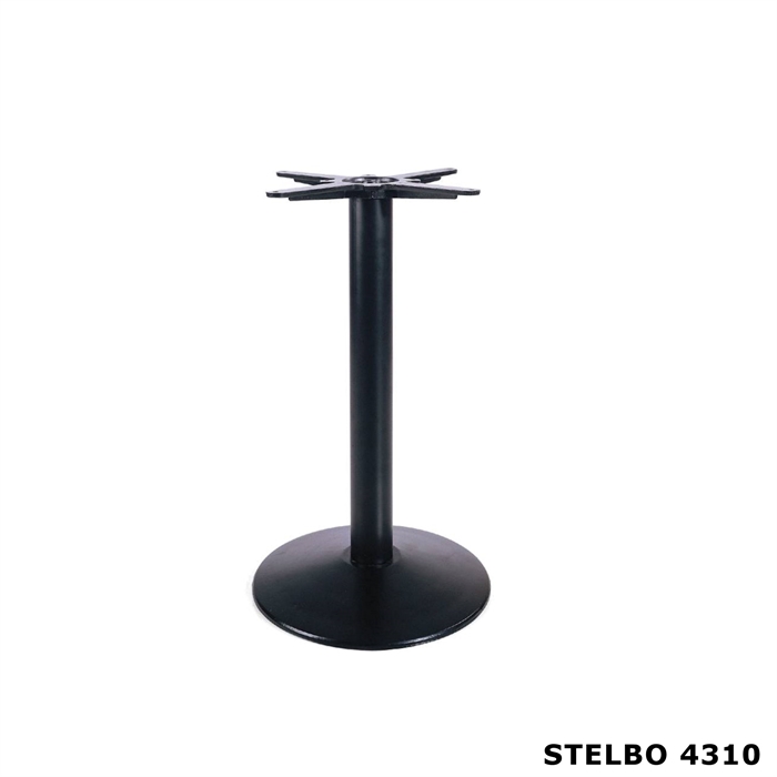 cafebordstel i sort støbejern med rund fod