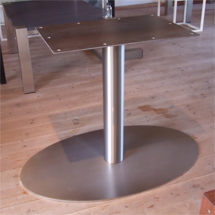 Cafebordstel, rustfrit stål, Fod 100x60cm, H:70cm