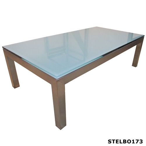 Glas sofabord med tyk lamineret glasbordplade