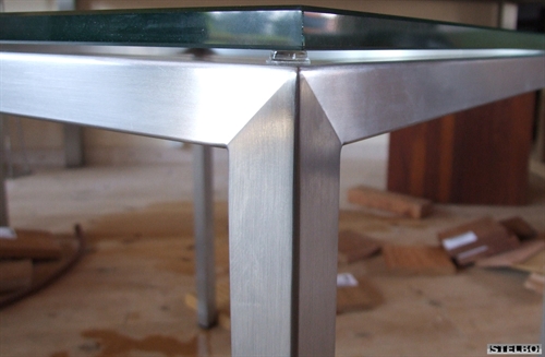 STELBO302 glasbord i rustfrit stål