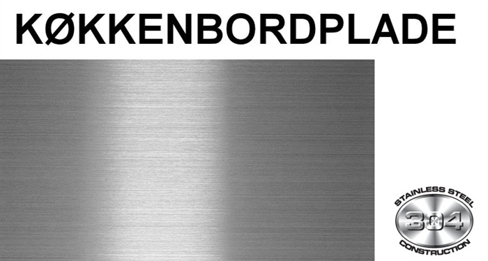 20170704 Specialfremstillet Køkkenbordplade i rustfrit stål. Montørservice