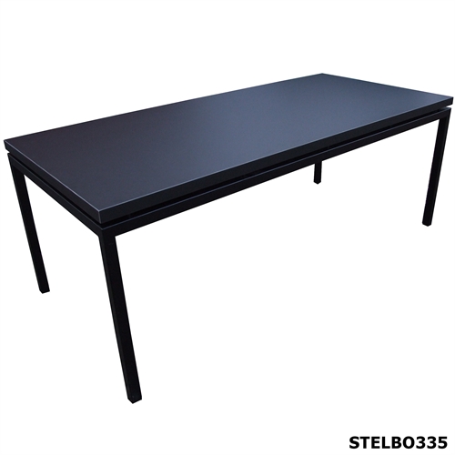 Sort linoleumsbord med sort bordstel - STELBO335