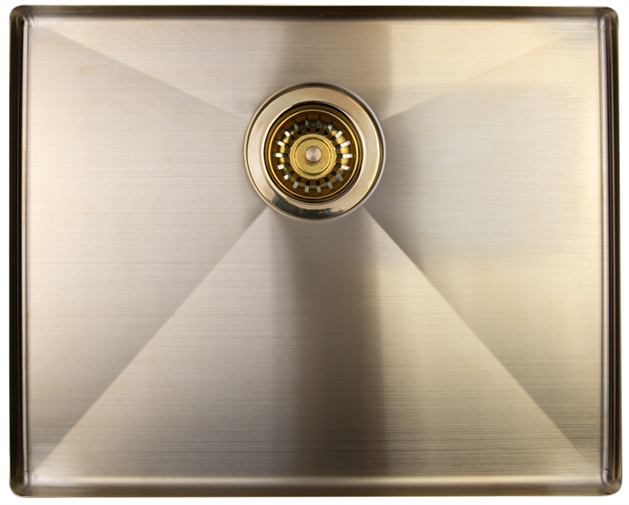 Messingbund til køkkenvask i Corian 70x40cm