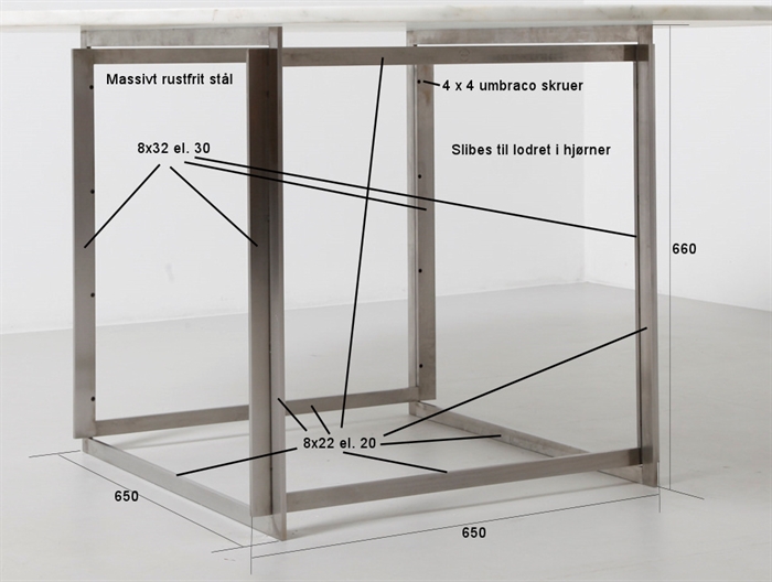 20160405 Specialfremstillet bordstel. Til afhentning