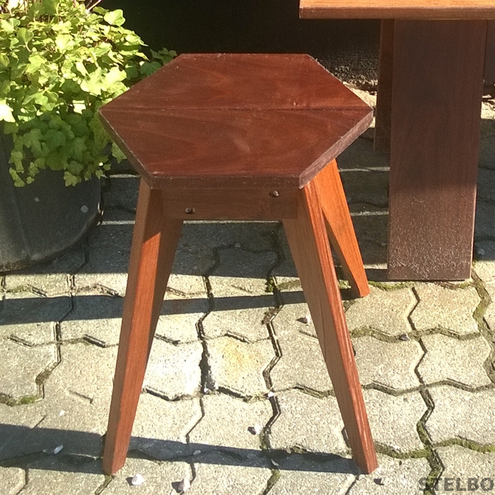 Skammel/taburet i jerntræ, Ipé