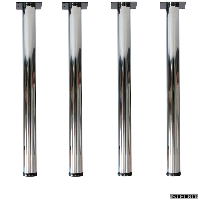 Forkromede bordben, æske med 4 stk. 71-74cm