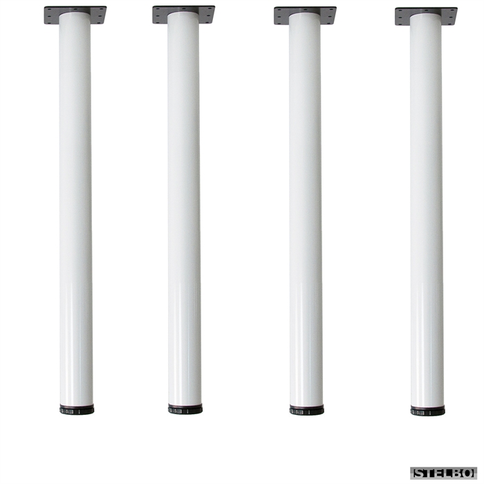 Hvide bordben, æske med 4 stk. 71-74cm