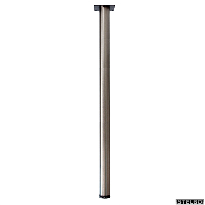 1 stk. bordben. 110-113cm, Ø60mm, Børstet stål