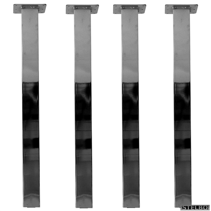 Forkromet bordben, 4 stk. 6x6cm, 71cm