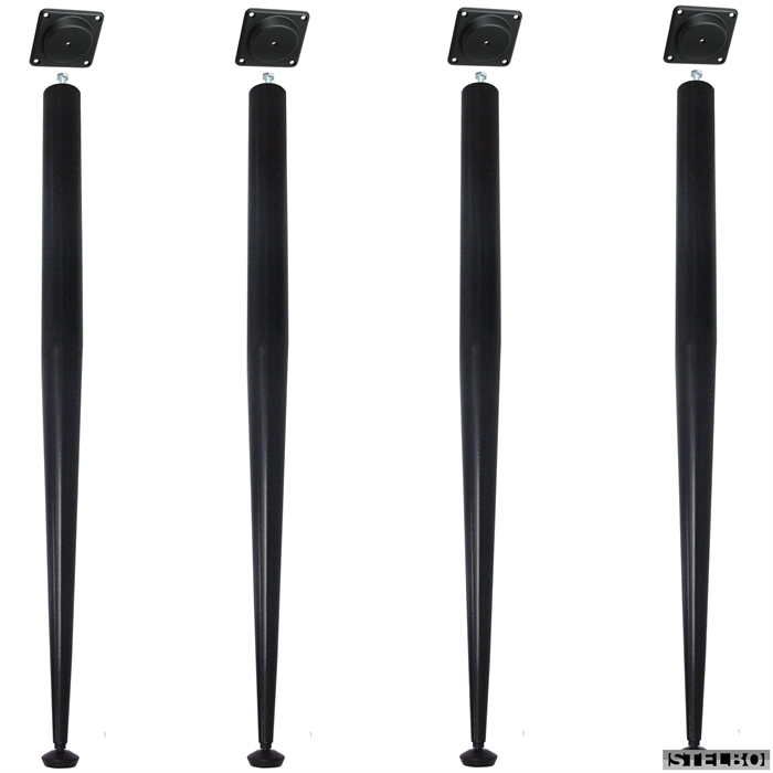 Sølvgrå bordben, æske med 4 stk. 70-73cm