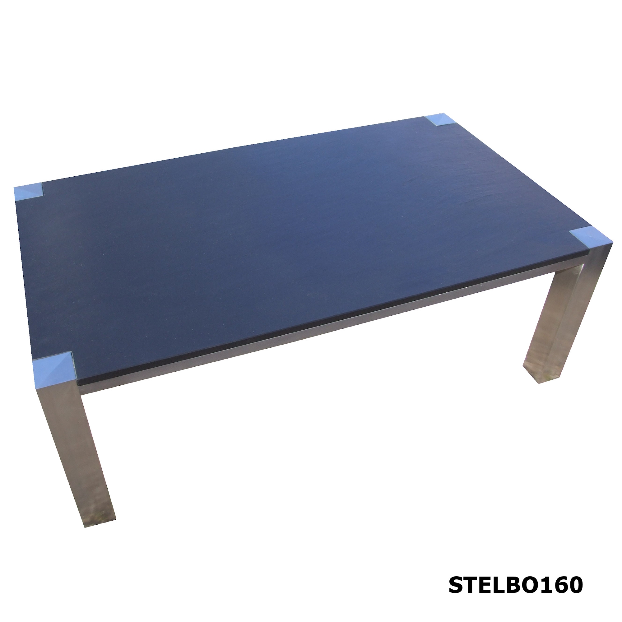 bund Luksus Sovereign STELBO160 Sofabord i rustfrit stål med skiferbordplade