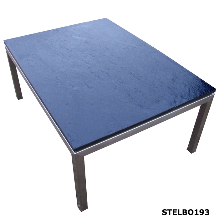 Rustfrit stål og skifer eller fiberbeton 