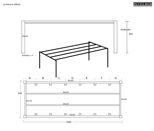 20160420 Specialfremstillet bordstel. Ex fragt( Fragt aftales nærmere)