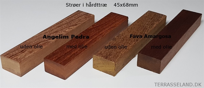 Strøer i hårdttræ 45x68mm