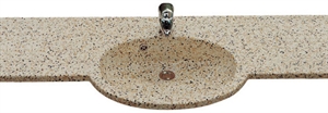 Terrazzo vask 495 x 325 mm, dybde 135mm