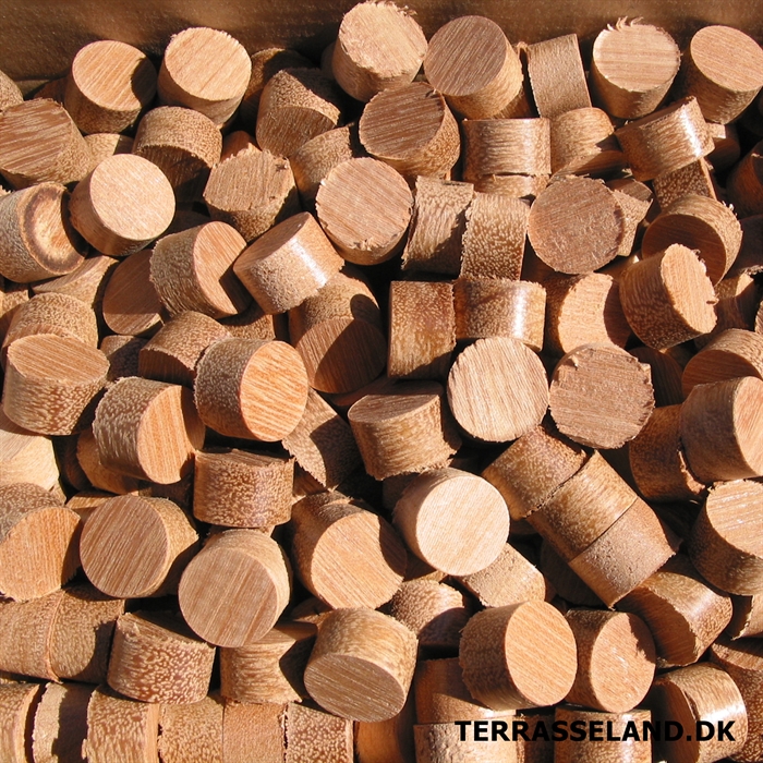 Cumaru Træpropper. 20 stk. 15mm